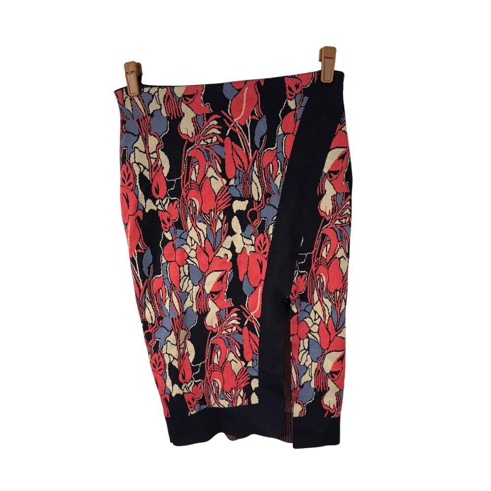 Rachel Rachel Roy Multicolor Floral Cross Stretch Knit Skirt Womens M